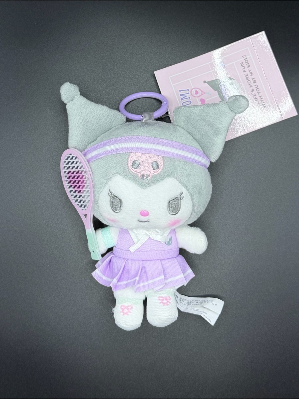 Sanrio the tennis Kuromi plush/keychain ey54